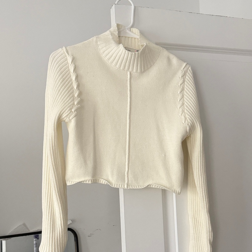Lush Cream Cowl Neck Sweater